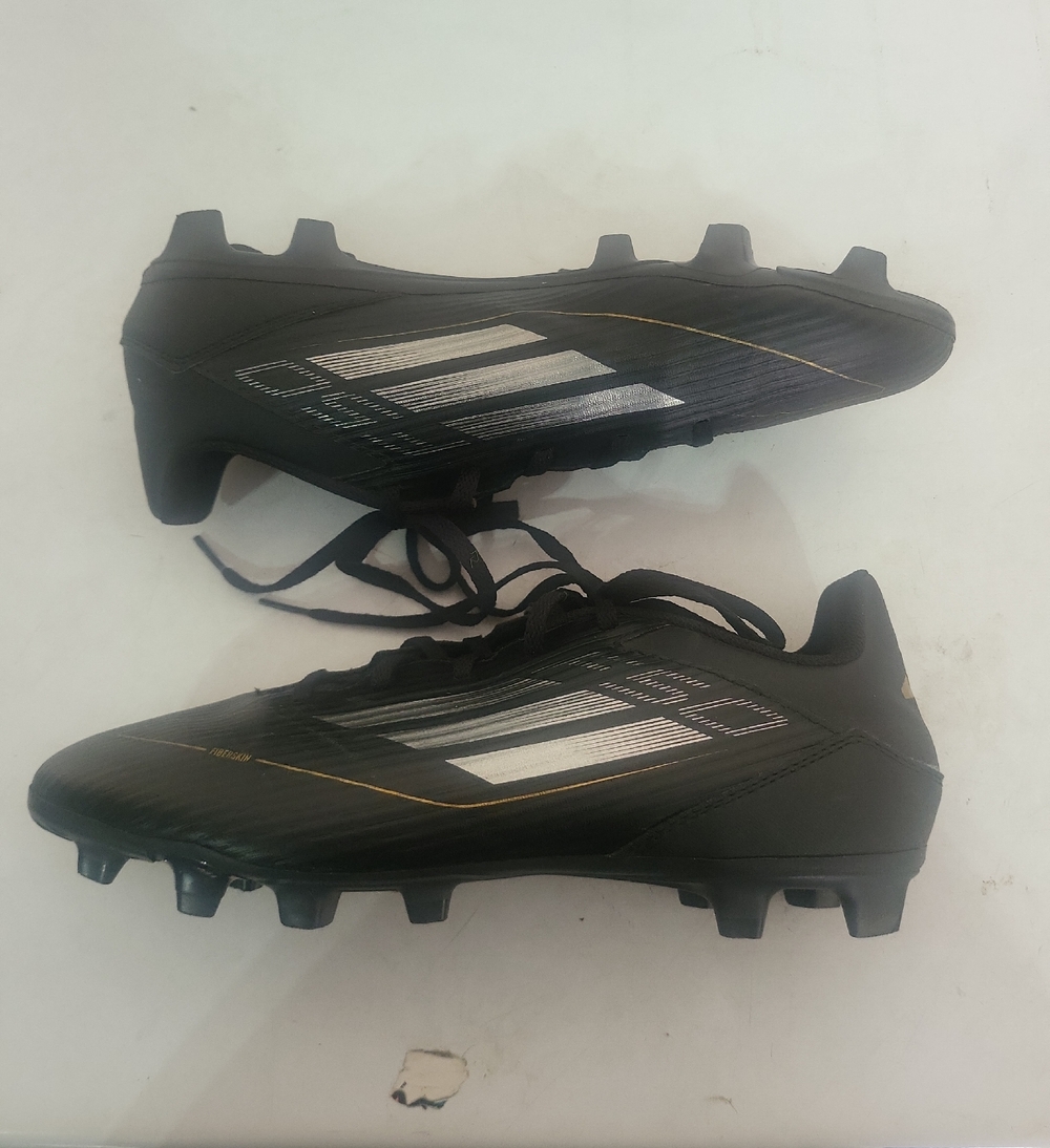 Adidas Men's Black Soccer Cleats with Silver Stripes - Picture 4 of 8
